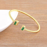 Bohemia Classic Plated Shine Zircon Cuff Bangles for Women