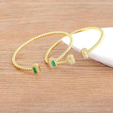 Bohemia Classic Plated Shine Zircon Cuff Bangles for Women