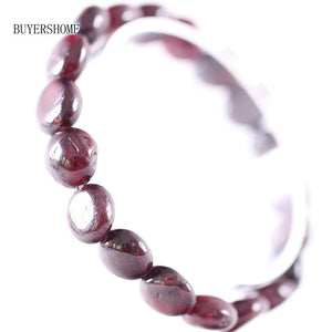 Red Garnet Stretch Beads Bracelet Women Bangle Jewelry Gift H1301