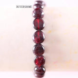 Red Garnet Stretch Beads Bracelet Women Bangle Jewelry Gift H1301