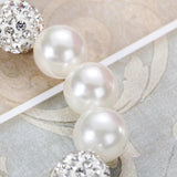 Pearl Beaded Bracelet for Women 12mm Rhinestone Jewelry Gift