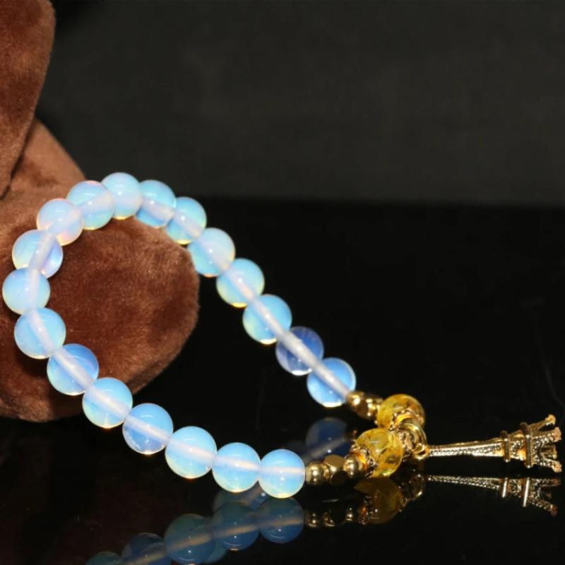 Opal Moonstone Round Bracelet 8mm Beads Jewelry 7.5inch