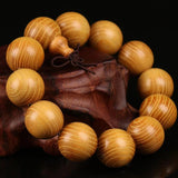 BIG Natural Wood Bracelet Disc Full Buddha Prayer Beads Men Jewelry