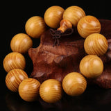 BIG Natural Wood Bracelet Disc Full Buddha Prayer Beads Men Jewelry