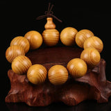 BIG Natural Wood Bracelet Disc Full Buddha Prayer Beads Men Jewelry
