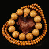 BIG Natural Wood Bracelet Disc Full Buddha Prayer Beads Men Jewelry