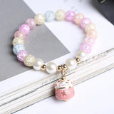 Lucky Cat Natural Stone Bracelet Beading Charms for DIY Jewelry Making