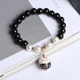 Lucky Cat Natural Stone Bracelet Beading Charms for DIY Jewelry Making