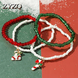 Colorful Rice Bead Cane Socks Bracelet Set for Women