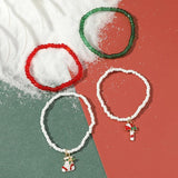 Colorful Rice Bead Cane Socks Bracelet Set for Women
