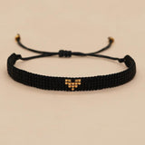 Vintage Minimalist Heart Bead Bracelet Adjustable Bohemian