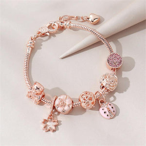 Rose Sakura Pink Bracelets - DIY Bead Bracelet Party Jewelry Making