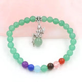 FYS Bracelet Agate 8mm Round Beads Chakra Green Aventurine Jewelry