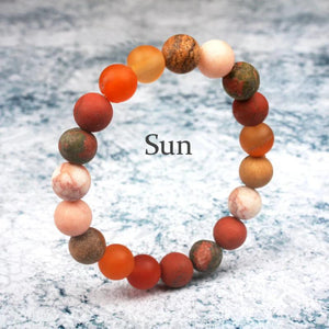 10mm Natural Stone Beads Bracelet Universe Space Planets Sun Bracelet