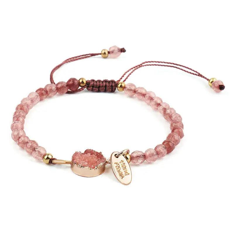 Nature Stone Bracelet Rose/Grey/Purple Crystal Embryo Handband Birthday
