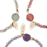 Nature Stone Bracelet Rose/Grey/Purple Crystal Embryo Handband Birthday