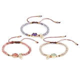 Nature Stone Bracelet Rose/Grey/Purple Crystal Embryo Handband Birthday