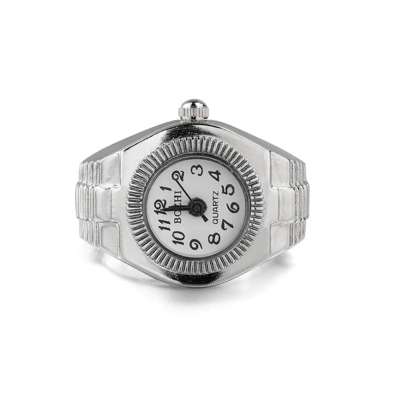 Vintage Rings Punk Elastic Adjustable Timetable Quartz Ladies Fade Resistant