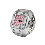 Vintage Rings Punk Elastic Adjustable Timetable Quartz Ladies Fade Resistant