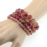 Tourmaline Natural Stone Beads Bracelet 6-12mm Round Gems