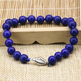 Natural Lapis Lazuli Stone Beads Bracelet 7.5in