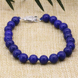 Natural Lapis Lazuli Stone Beads Bracelet 7.5in