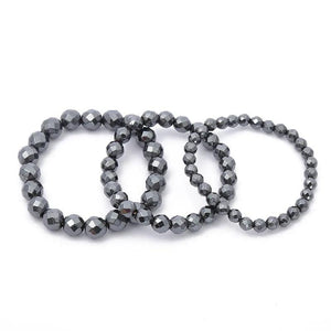 Natural Stone Gallstone Chakra Bracelet with Cut Corner Round Beads