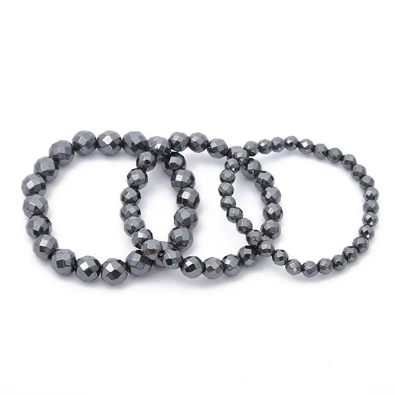 Natural Stone Gallstone Chakra Bracelet with Cut Corner Round Beads