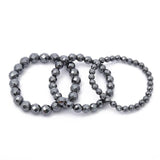 Natural Stone Gallstone Chakra Bracelet with Cut Corner Round Beads