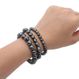 Natural Stone Gallstone Chakra Bracelet with Cut Corner Round Beads