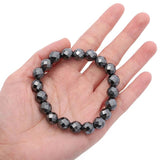 Natural Stone Gallstone Chakra Bracelet with Cut Corner Round Beads