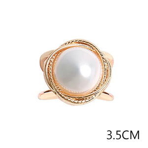 Fashionable Large Pearl Scarf Buckle Brooch