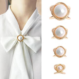 Fashionable Large Pearl Scarf Buckle Brooch