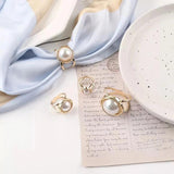 Fashionable Large Pearl Scarf Buckle Brooch
