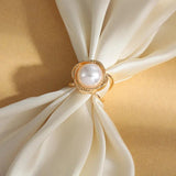 Fashionable Large Pearl Scarf Buckle Brooch