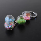 Candy Star Glass Ball Keychain Women Bag Car Key Pendant Chains Girl Gift