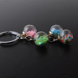 Candy Star Glass Ball Keychain Women Bag Car Key Pendant Chains Girl Gift