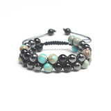 Magnetic Hematite Tiger-eye Beads Bracelet Adjustable Health Protection Yoga