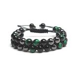 Magnetic Hematite Tiger-eye Beads Bracelet Adjustable Health Protection Yoga