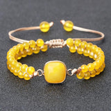Chalcedony Yellow Stone Beads Bracelets & Bangles For Women
