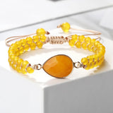 Chalcedony Yellow Stone Beads Bracelets & Bangles For Women