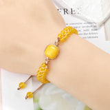 Chalcedony Yellow Stone Beads Bracelets & Bangles For Women