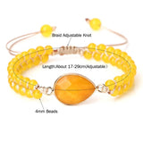 Chalcedony Yellow Stone Beads Bracelets & Bangles For Women