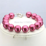 12mm Red Glass Pearl Beads Bracelet Jewelry Making Christmas Women Girls