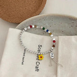 Colorful Flower Beaded Bracelet for Women Girls