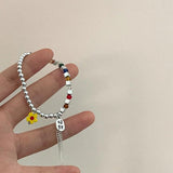 Colorful Flower Beaded Bracelet for Women Girls