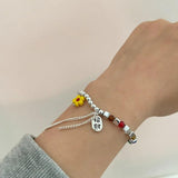 Colorful Flower Beaded Bracelet for Women Girls