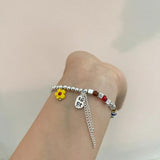 Colorful Flower Beaded Bracelet for Women Girls
