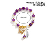 Sweet Pearl String Elastic Bracelet Strawberry Crystal Butterfly Charm Bracelet