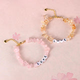 Natural Stone Love Bracelet Crystal Gemstone Women Adjustable Chain